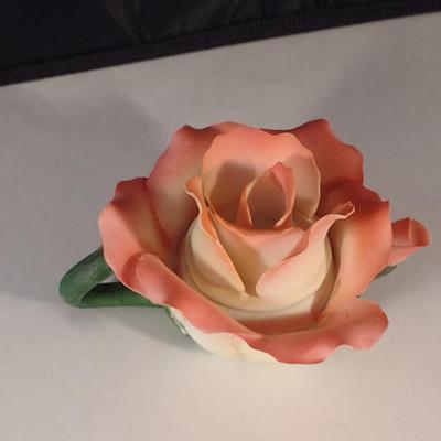 Pair of Porcelain Roses- One Capodimonte, One Tea Pot Design with Lid