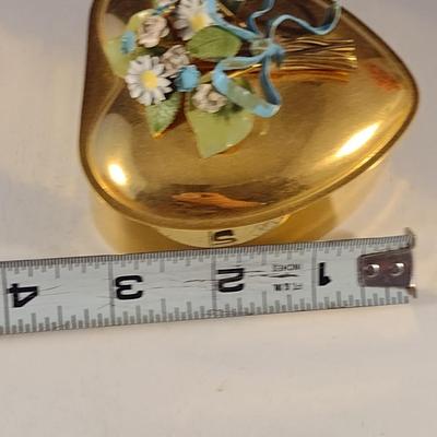 Collection of Home Decor- Two Floral Topiaries and One Trinket Box