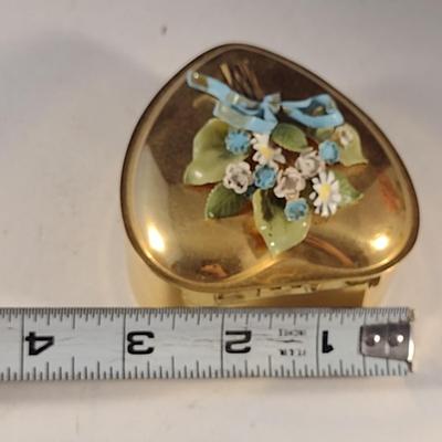 Collection of Home Decor- Two Floral Topiaries and One Trinket Box