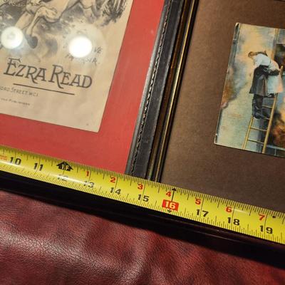 Lot of 3 Framed Fire Fighting Theme , Postcards, Fire Fire Sheet Music, Mystic Seaport press