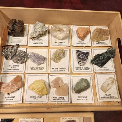Vintage Display Cards Gems Rock Minerals Specimens Home Scool