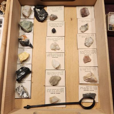 Vintage Display Cards Gems Rock Minerals Specimens Home Scool