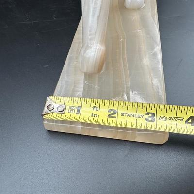 Large Vintage Onyx Stone Tiger Panther Statue on Base