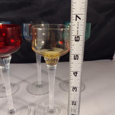 Collection of Multicolor Long Stem Glasses- Seven Pieces