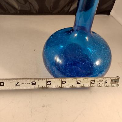Crackle Glass Decanter with Stopper