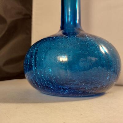Crackle Glass Decanter with Stopper