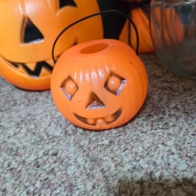 Vintage Halloween Blow Mold & Pumpkin Décor Lot