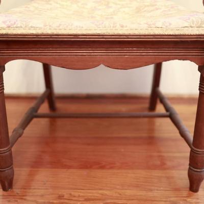 Set of 6 Carved Wood Upholstered Armchairs