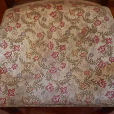 Set of 6 Carved Wood Upholstered Armchairs