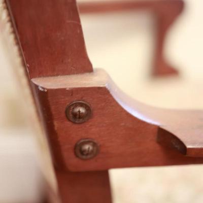 Set of 6 Carved Wood Upholstered Armchairs