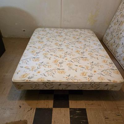 Full-Size Bed frame with Holiday Star Quilt & other assorted bedding