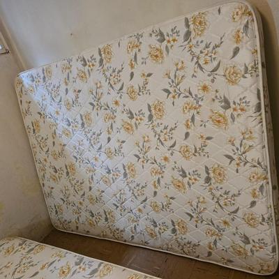 Full-Size Bed frame with Holiday Star Quilt & other assorted bedding