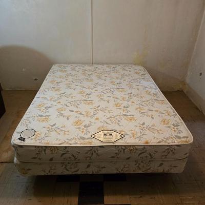 Full-Size Bed frame with Holiday Star Quilt & other assorted bedding