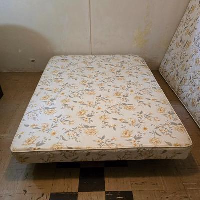 Full-Size Bed frame with Holiday Star Quilt & other assorted bedding