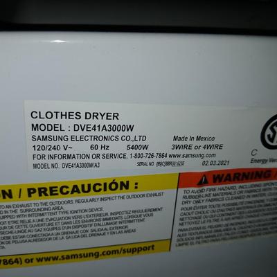 Samsung Moisture Sensor Dryer – Model DVE41A3000W - Currently in use by tenant