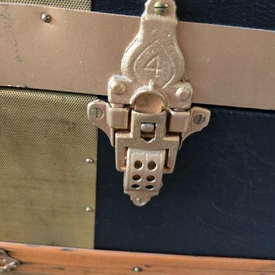 Restored Dome-Top Steamer Trunk with Brass Hardware