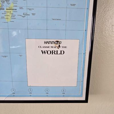 Framed World Map & U.S. Maps Set