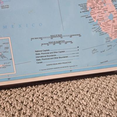 Framed World Map & U.S. Maps Set