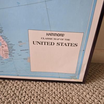 Framed World Map & U.S. Maps Set