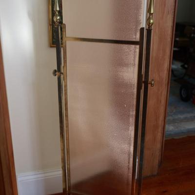 Mid-Century Brass Cheval Mirror