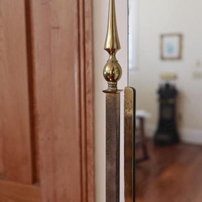 Mid-Century Brass Cheval Mirror