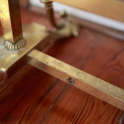 Mid-Century Brass Cheval Mirror