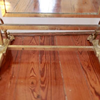 Mid-Century Brass Cheval Mirror