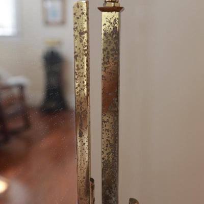 Mid-Century Brass Cheval Mirror