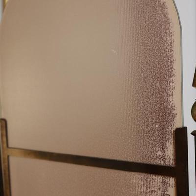 Mid-Century Brass Cheval Mirror