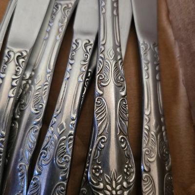 Floral Scroll Pattern Flatware – Approx. 50 Pieces, 18/0 Stainless Japan