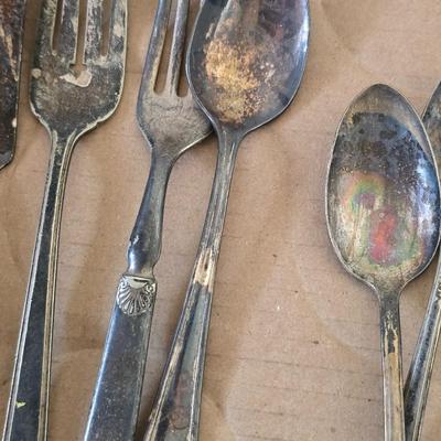 Mixed Flatware Lot – Stainless & Silverplate, 40+ Pieces – Assorted Patterns