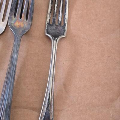 Mixed Flatware Lot – Stainless & Silverplate, 40+ Pieces – Assorted Patterns