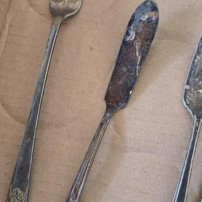 Mixed Flatware Lot – Stainless & Silverplate, 40+ Pieces – Assorted Patterns