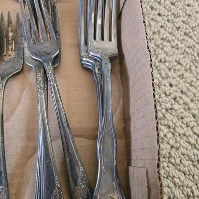 Mixed Flatware Lot – Stainless & Silverplate, 40+ Pieces – Assorted Patterns