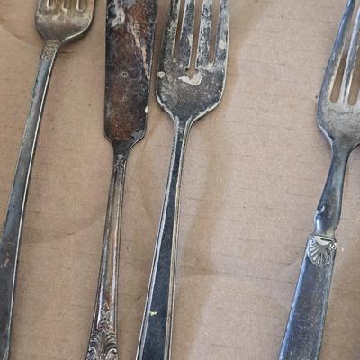 Mixed Flatware Lot – Stainless & Silverplate, 40+ Pieces – Assorted Patterns