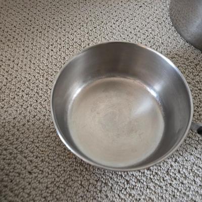 Assorted Kitchen Cookware & Handmade Hot Pads Lot Stainless steel pan set