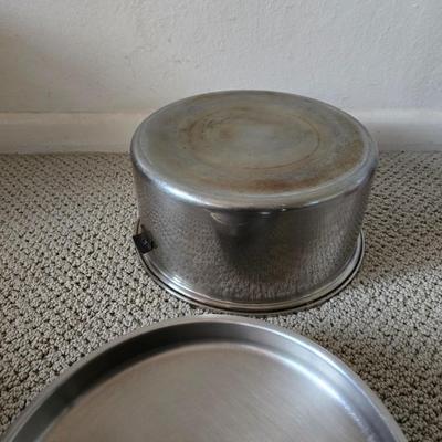 Assorted Kitchen Cookware & Handmade Hot Pads Lot Stainless steel pan set