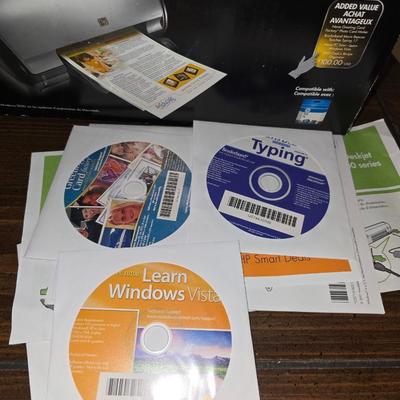 Office Essentials Lot: HP DeskJet Printer, faux Leather Bag & More