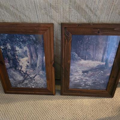 Rustic Forest Path Framed Prints – Set of 2