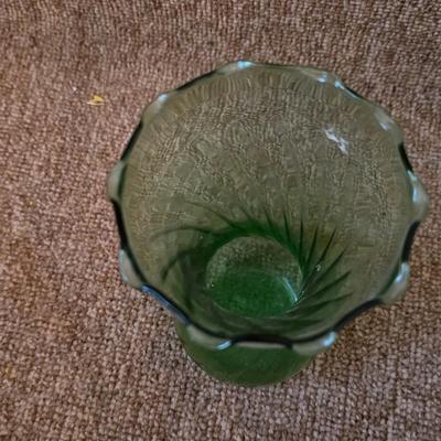 Lot of 9 Assorted Glass and Milk Glass Vases