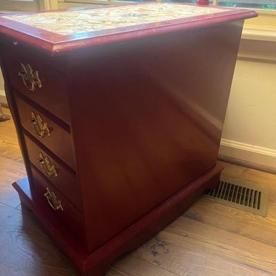 Mosaic Top Side Table With Lamp (LR-MG)