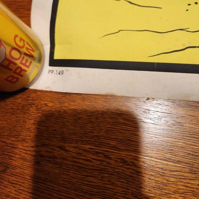 Vintage 1970's Caveman Blacklight Poster Meanest S.O.B. AA Sales Seattle USA Man Cave