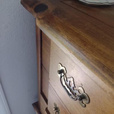 Pine Wood Six Drawer Tallboy Dresser