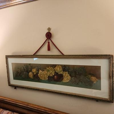 Lilacs & Roses in Vintage Frame 42x14