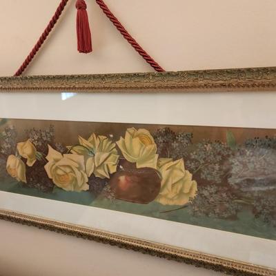 Lilacs & Roses in Vintage Frame 42x14