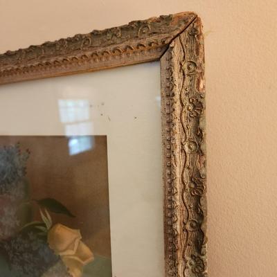 Lilacs & Roses in Vintage Frame 42x14