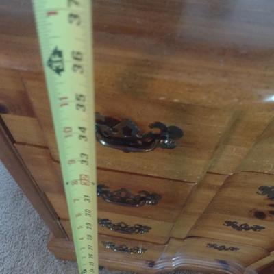 Pine Wood Stretch Dresser with Double Mirror (No Contents)