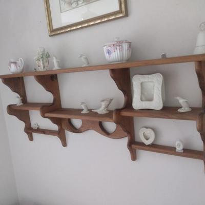 Solid Wood Curio Wall Shelf (No Contents)