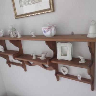 Solid Wood Curio Wall Shelf (No Contents)