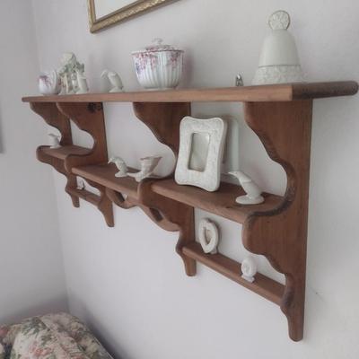 Solid Wood Curio Wall Shelf (No Contents)